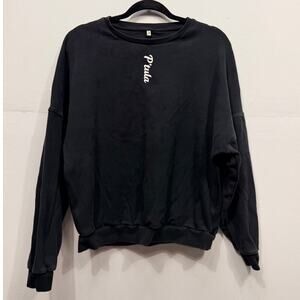 P’tula Women’s Black Crewneck Sweatshirt / Size-Large